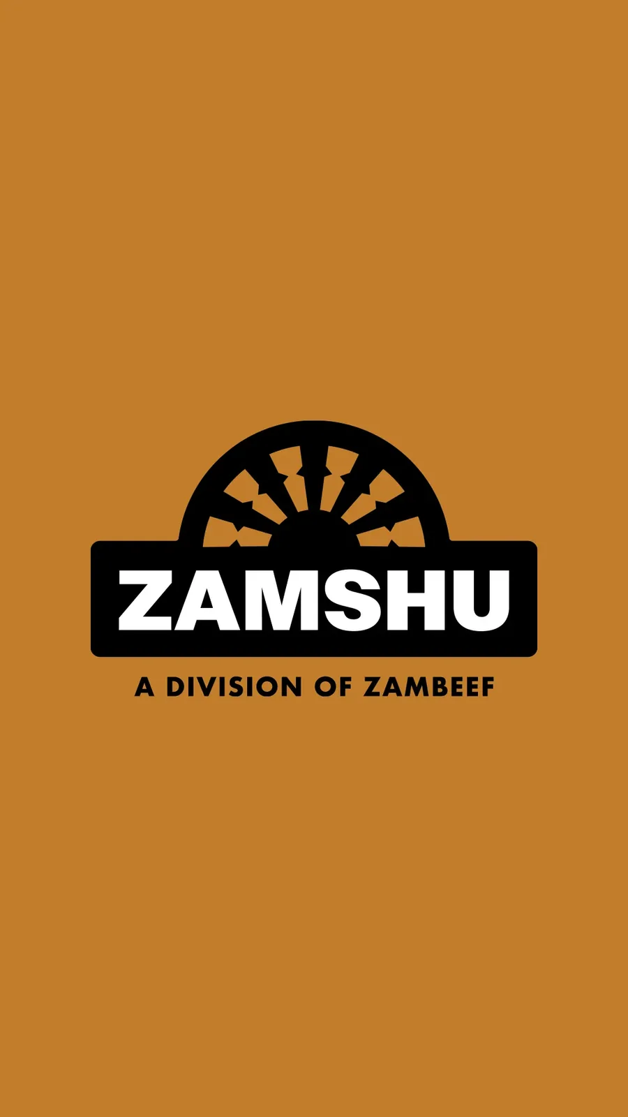 Vertical social post: the ZAMSHU logo on a bronze background.